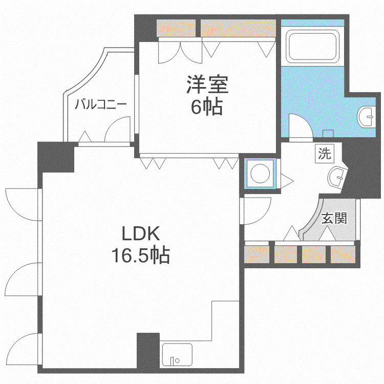 ビッグパレス西線ウエスト(1LDK/5階)の間取り写真