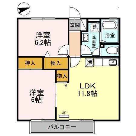 サン・ロワール(2LDK/2階)の間取り写真
