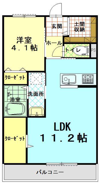 FORZA明神(1LDK/3階)の間取り写真