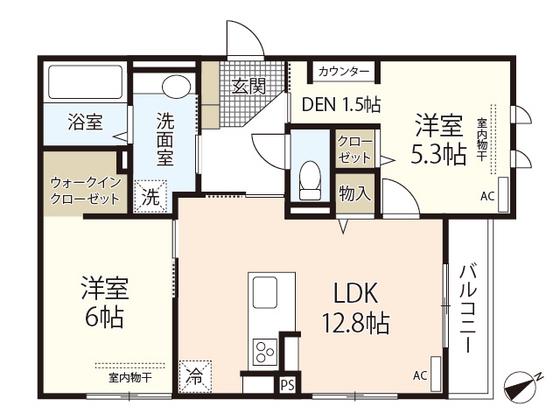 サンハイム己斐中III(2LDK/2階)の間取り写真