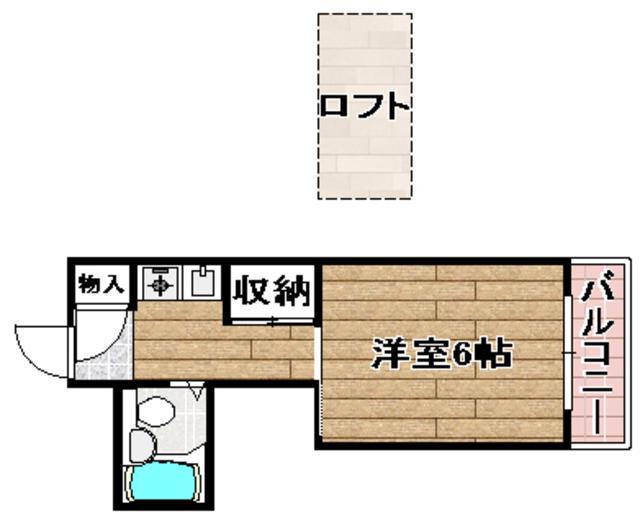 ハイツ江東3(1K/2階)の間取り写真