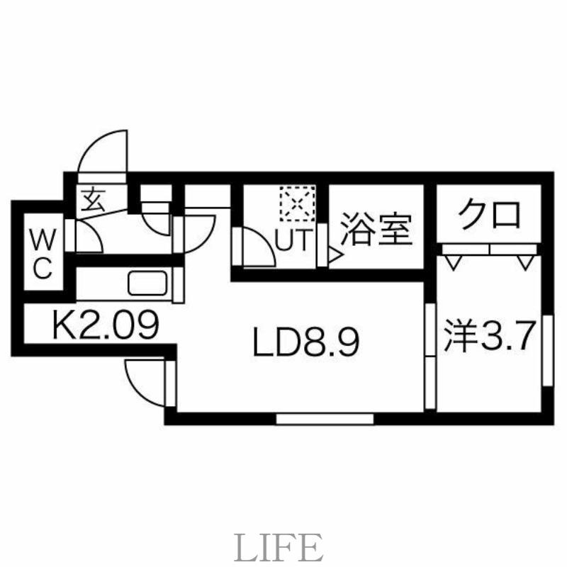 BALBONI平岸(1LDK/3階)の間取り写真