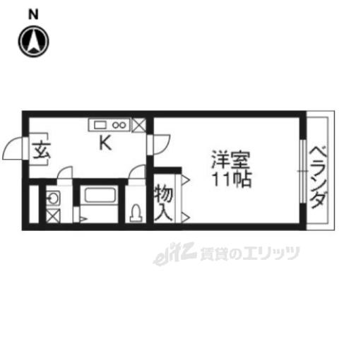 第6田原ハイム(1K/3階)の間取り写真