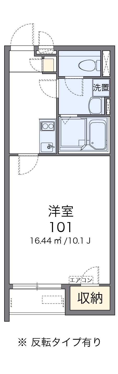 クレイノプルメリア(1K/2階)の間取り写真