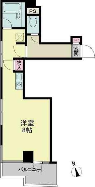 メインビル調布(1K/3階)の間取り写真
