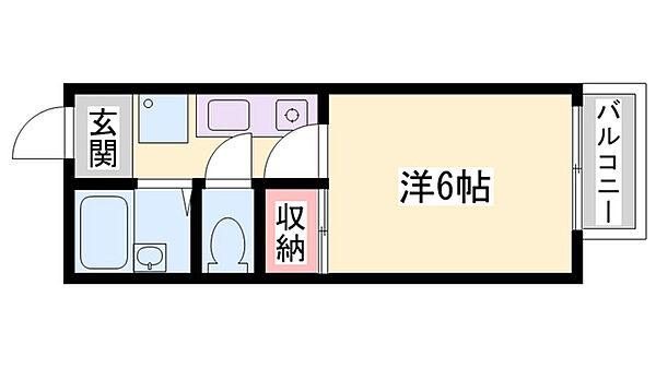 リアンジュ宇佐崎(ワンルーム/2階)の間取り写真