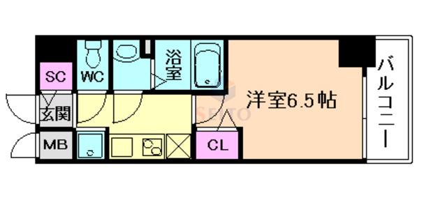 プレサンス 梅田北 ディア(1K/7階)の間取り写真