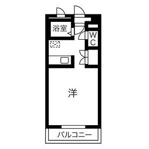 パレみやざき(1K/4階)の間取り写真