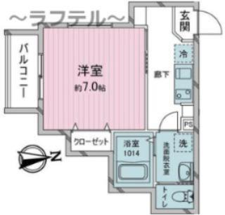 ヨーク所沢II(1DK/3階)の間取り写真