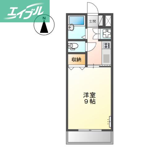 STUDIOENCHATE公園前(1K/1階)の間取り写真