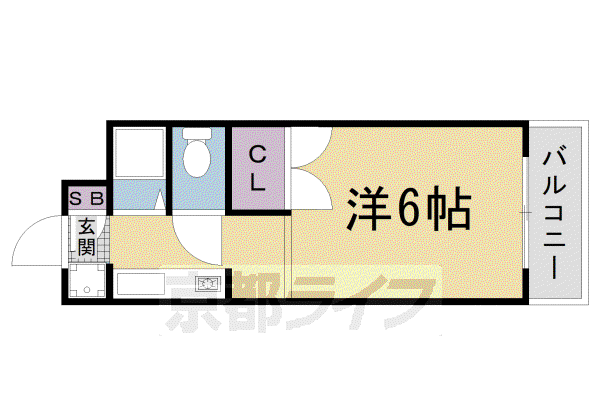 パラドール円町(1K/4階)の間取り写真