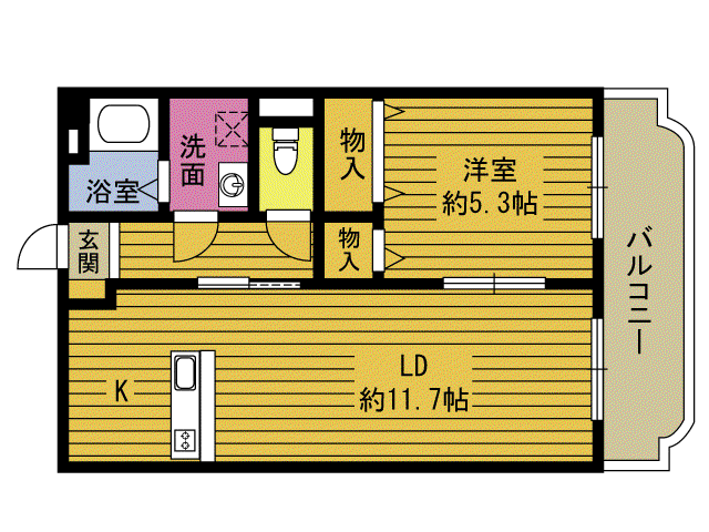 グラービアMIII(1LDK/2階)の間取り写真