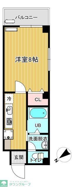 シャルマン谷塚Ⅴ(1K/1階)の間取り写真