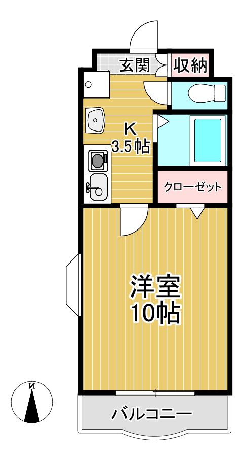 グランドセレブ真木(1K/4階)の間取り写真