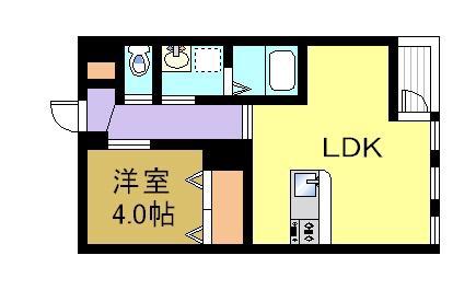 GARDENN浜(1LDK/2階)の間取り写真
