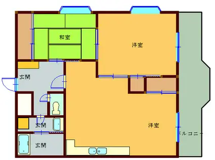 野村ビル(2LDK/5階)の間取り写真