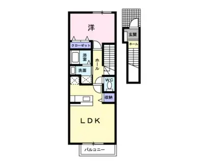 シェーネB(1LDK/2階)の間取り写真