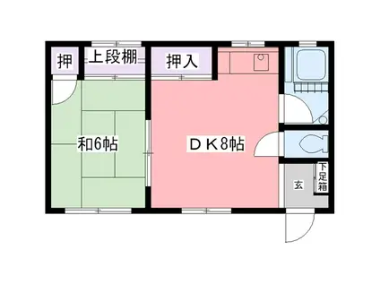 ポートマンション(1LDK/1階)の間取り写真