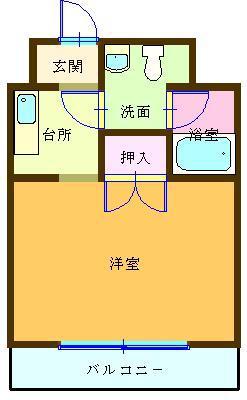 プログレッソ(1K/4階)の間取り写真
