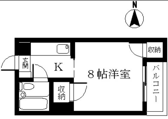 角谷ビル(1K/3階)の間取り写真