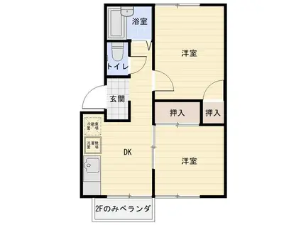 メゾンドフローラ(2DK/1階)の間取り写真