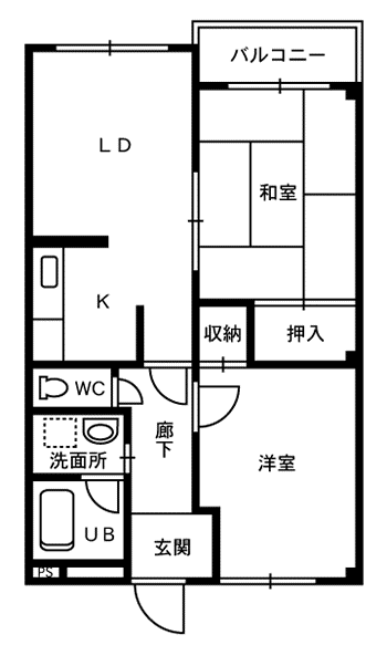 グレース敦賀(2DK/2階)の間取り写真