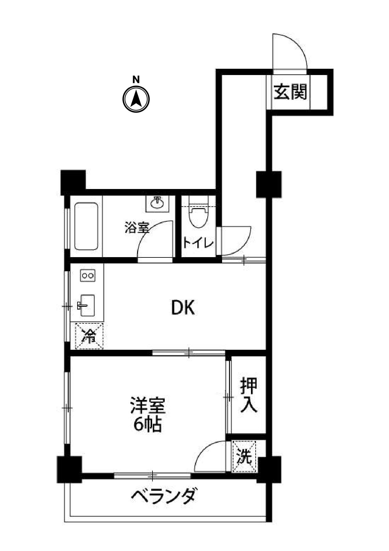 グランバリュー落合(1DK/4階)の間取り写真
