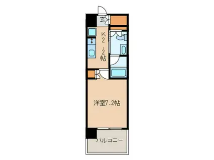 プライムメゾン早稲田通(1K/6階)の間取り写真