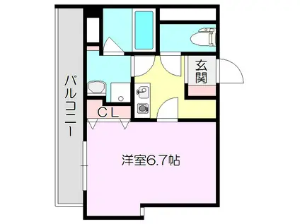 U RESIDENCE新大阪(1K/7階)の間取り写真