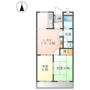 グリックユキモト(2LDK/1階)の間取り写真