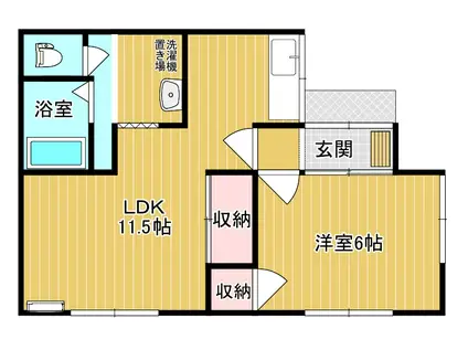 ハイツウィンドヒル(1LDK/3階)の間取り写真