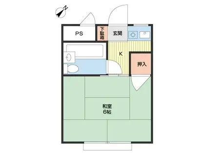 秀和コーポ(1K/2階)の間取り写真