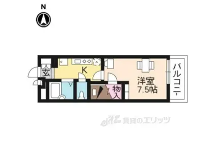 レオパレス西ノ京円町(1K/1階)の間取り写真