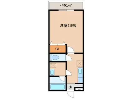 ブリーズベイヒルズ宇佐(1K/1階)の間取り写真