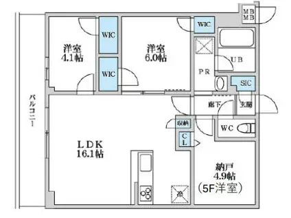 SーRESIDENCE富士見ヶ丘AFFORD(3LDK/2階)の間取り写真
