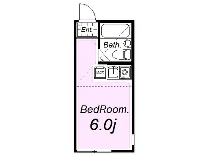 ユナイト上町ウィルキンスの杜(ワンルーム/2階)の間取り写真