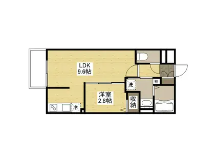 月光南観音 壱番館(1LDK/3階)の間取り写真