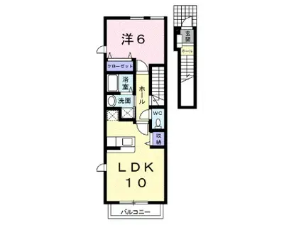 ツインエクセルII(1LDK/2階)の間取り写真