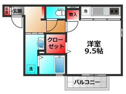 阪急宝塚線 庄内駅(大阪) 徒歩13分 2階建 築20年(ワンルーム/1階)の間取り写真