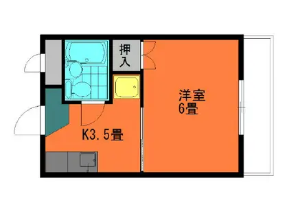 シャトレベール青山(1K/1階)の間取り写真