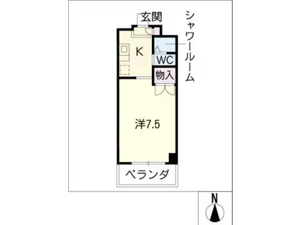 ラ・メゾンII(1K/2階)の間取り写真