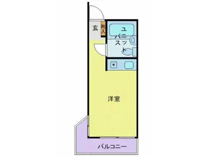 メゾン余丁町(ワンルーム/3階)の間取り写真