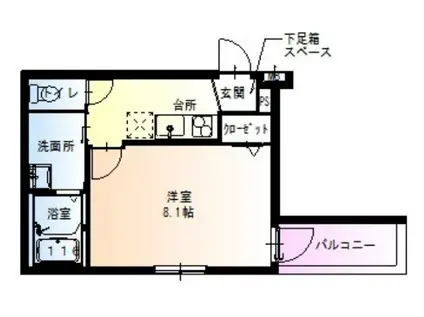 フジパレス堺鳳中V番館(1K/1階)の間取り写真