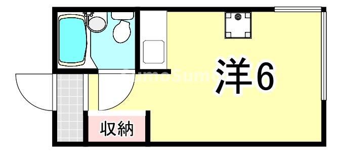 フラッツ塚口(ワンルーム/2階)の間取り写真