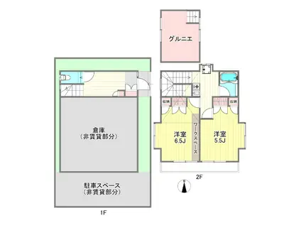 下北沢コア(2SK)の間取り写真