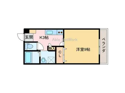 グランメゾントレビ(1K/1階)の間取り写真