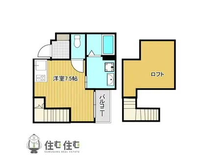 リュミエール ウエスト(ワンルーム/1階)の間取り写真