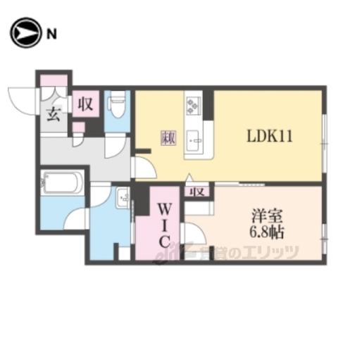INFINI(1LDK/1階)の間取り写真