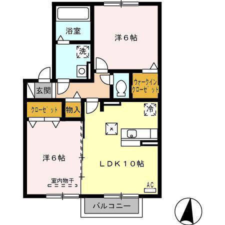 サン アレキ(2LDK/1階)の間取り写真