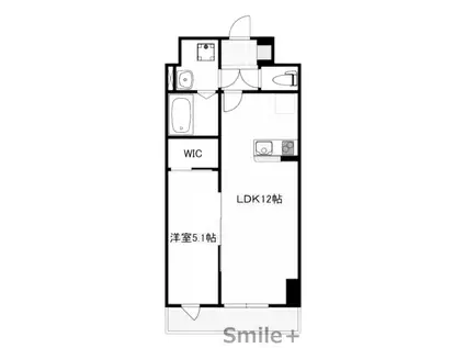 TRINITY(1LDK/6階)の間取り写真